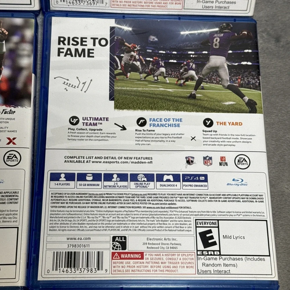Madden 18, 19, 20‎ And 21 PS4 Lot Mahomes Brady Covers